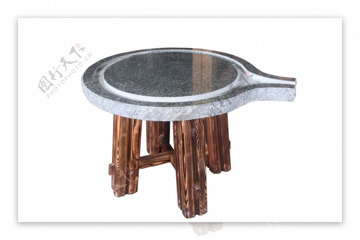 碳化木大理石桌子图片