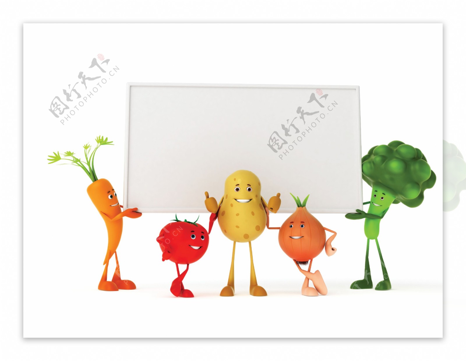 3d蔬菜空白广告牌图片