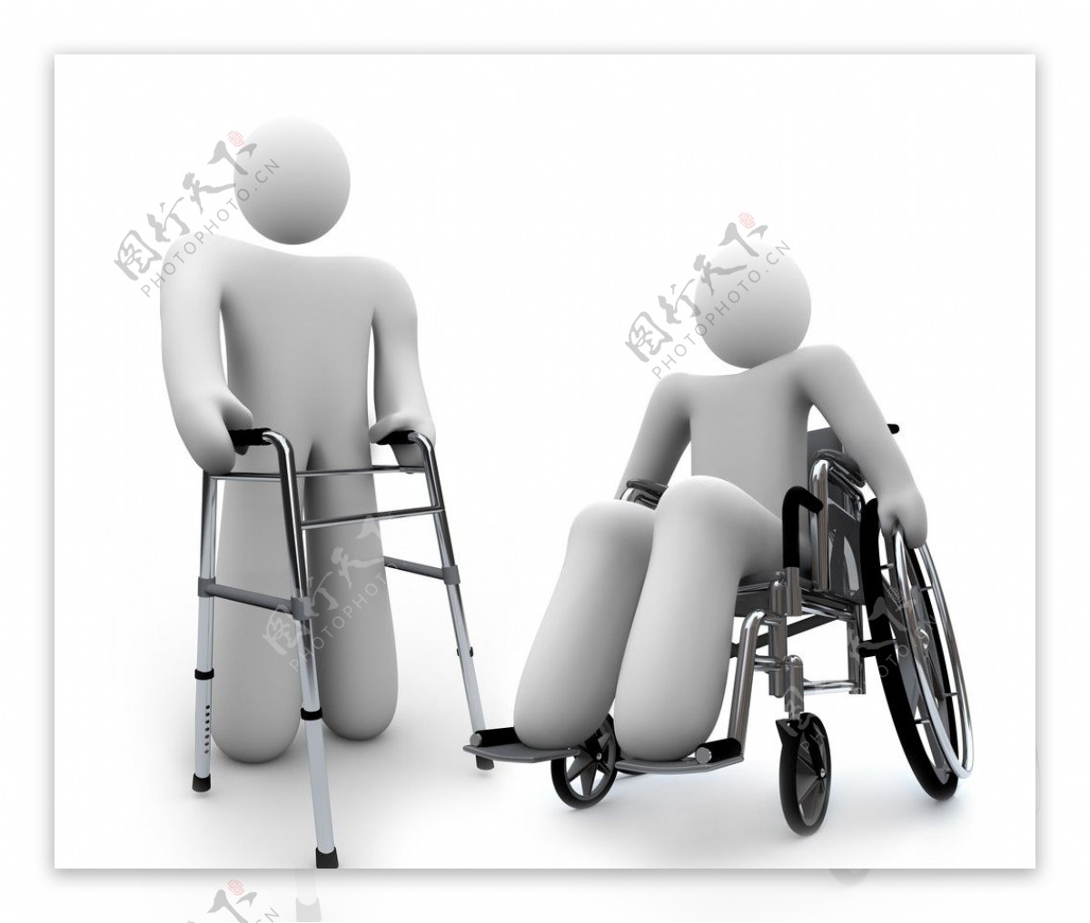 关爱残疾人3d小人图片