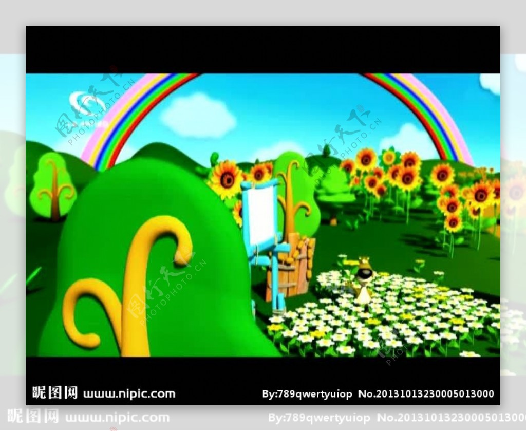 卡通植物背景视频素材