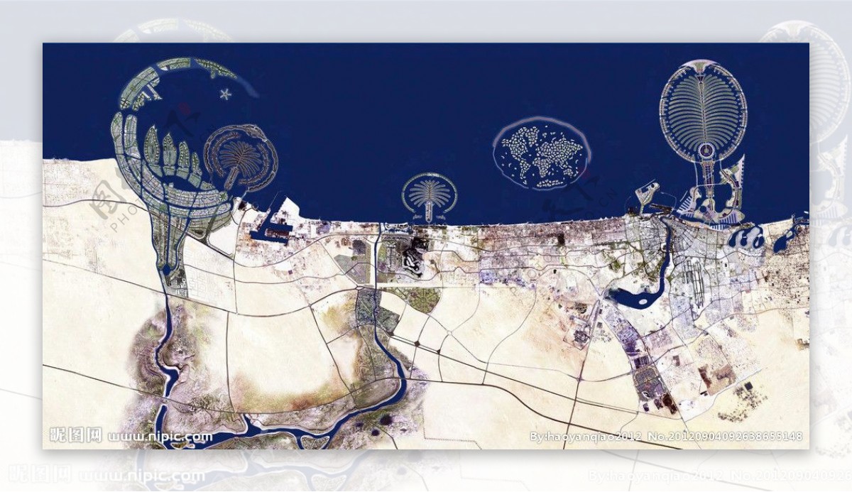 迪拜卫星图图片