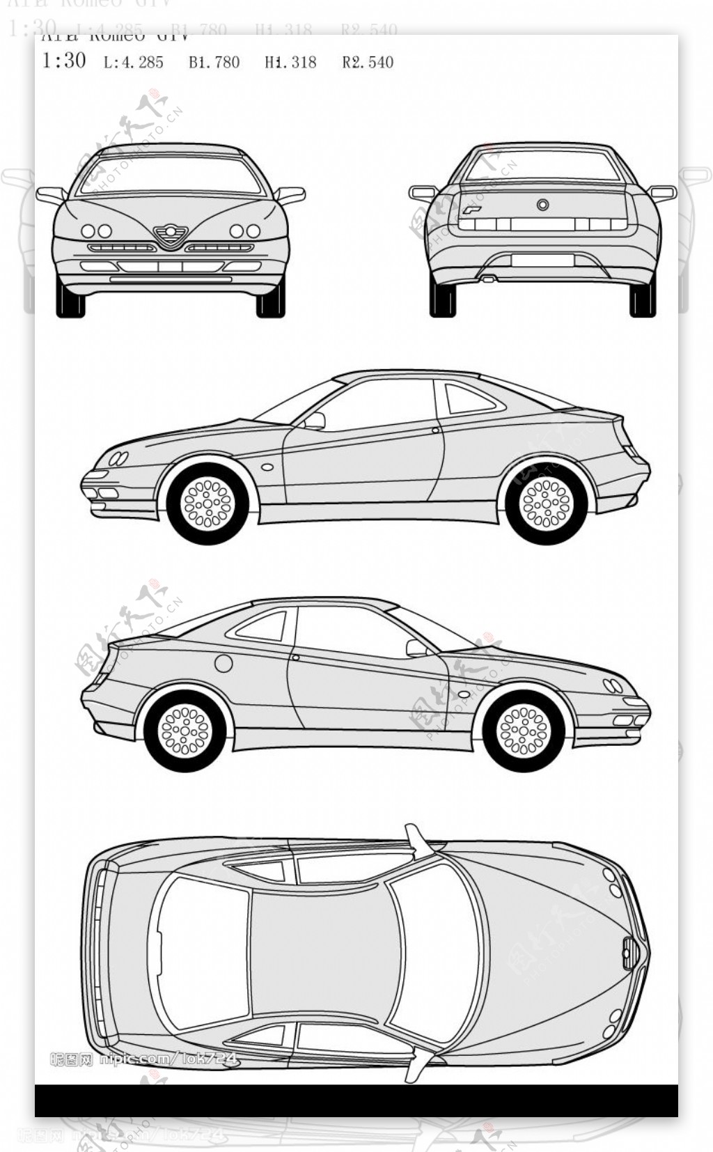 Alfa車系例矢量圖图片