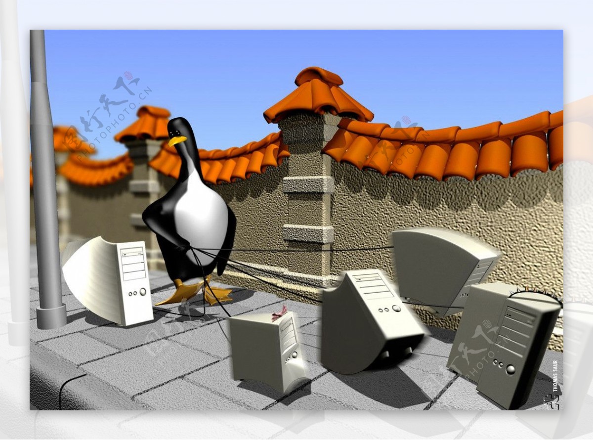 3D企鹅平面设计图片