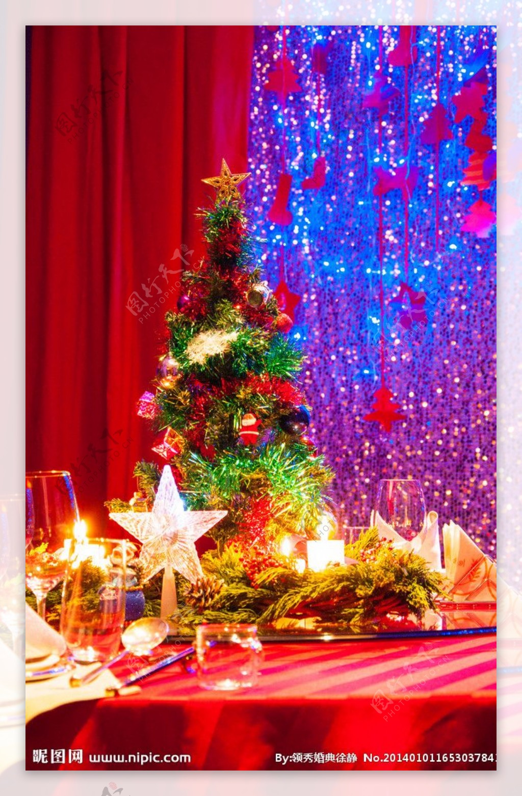 圣诞餐桌装饰图片