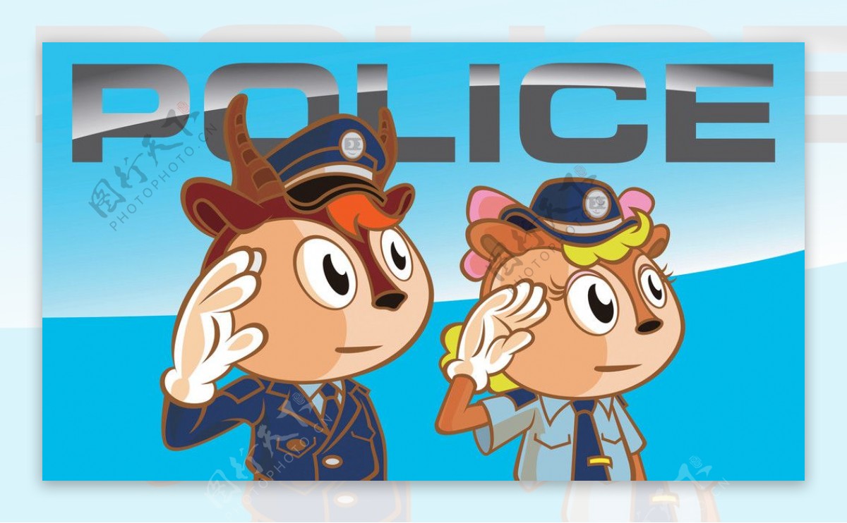 卡通人物警察漫画图片