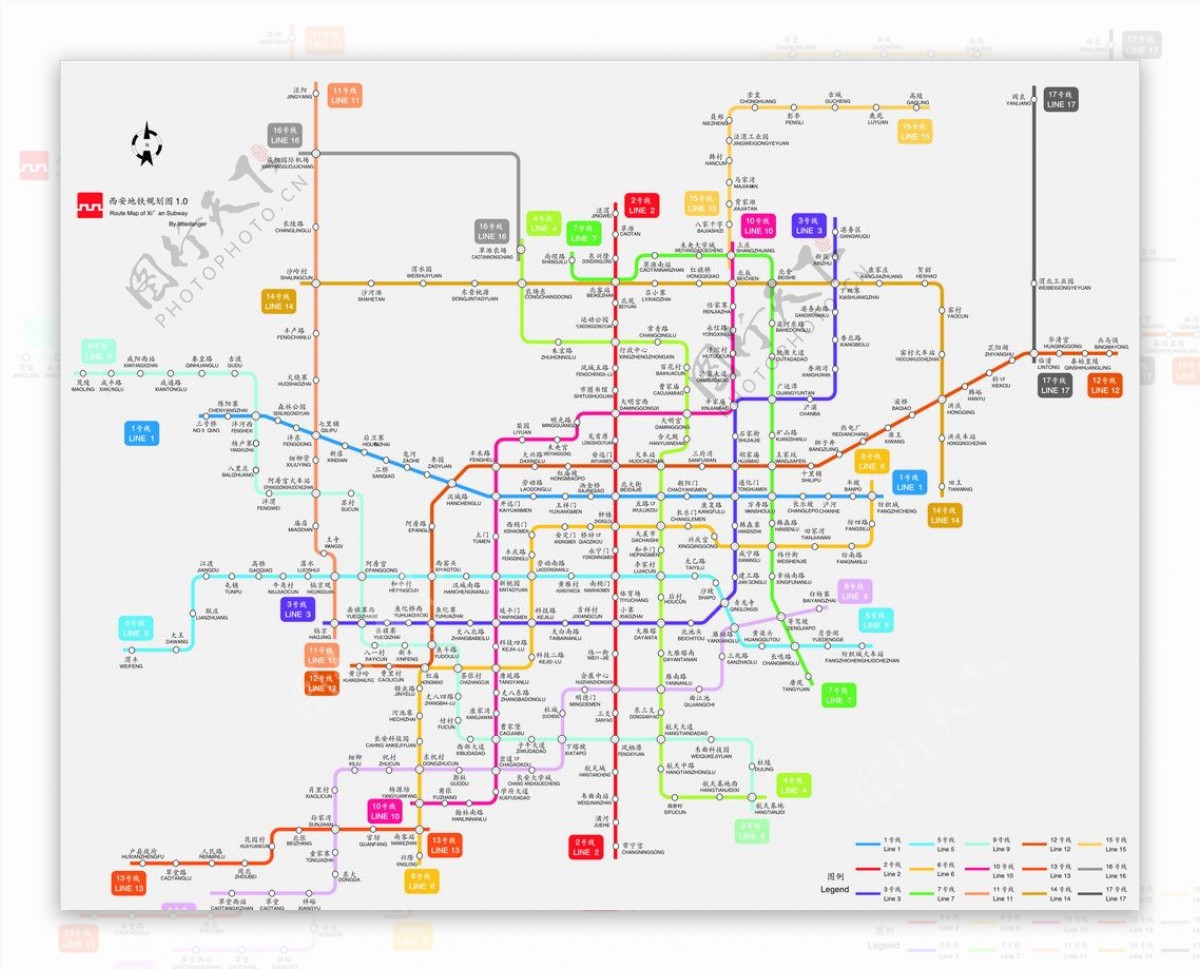 西安地铁规划图图片