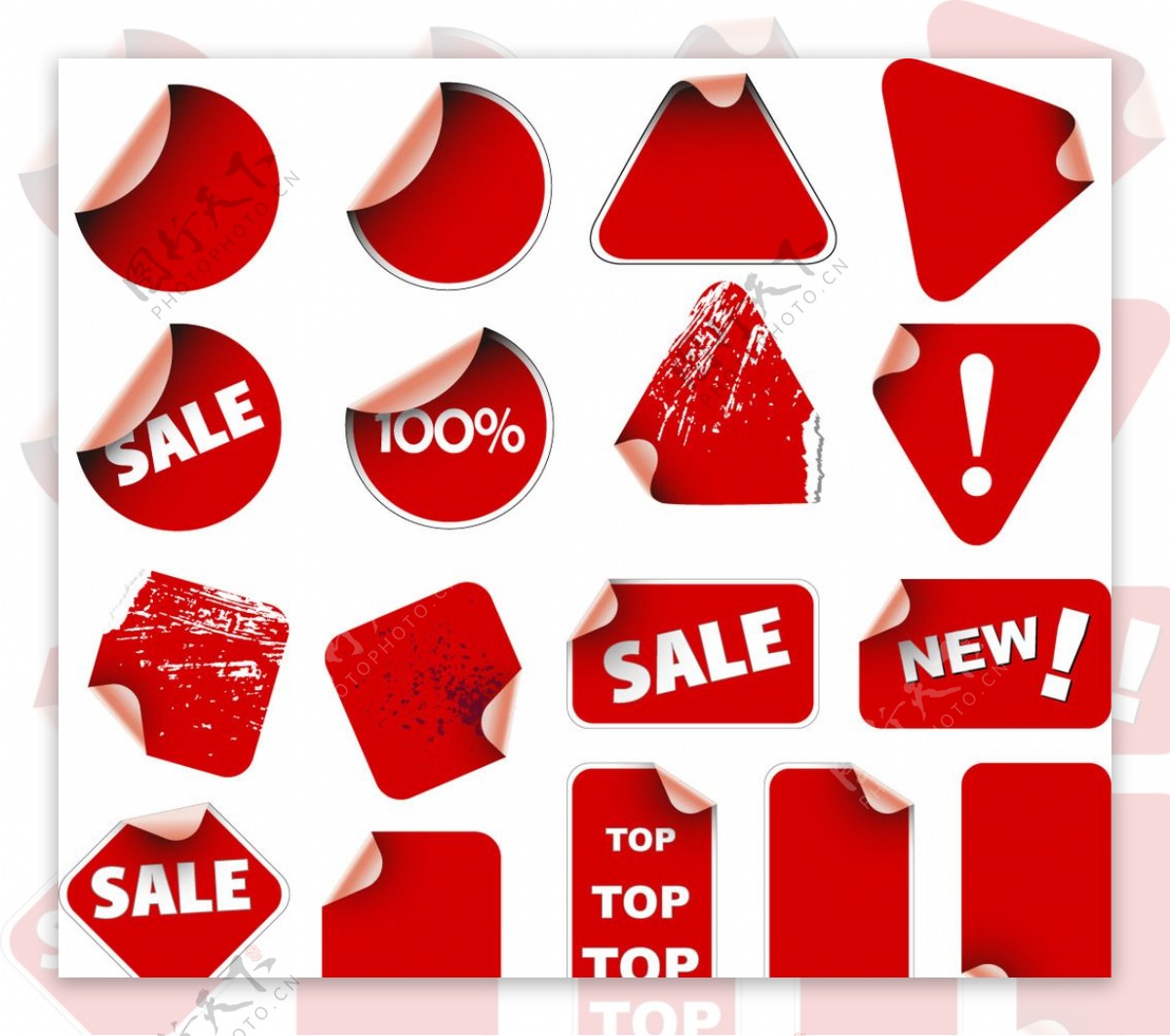 红色减价销售装饰矢量素材图片