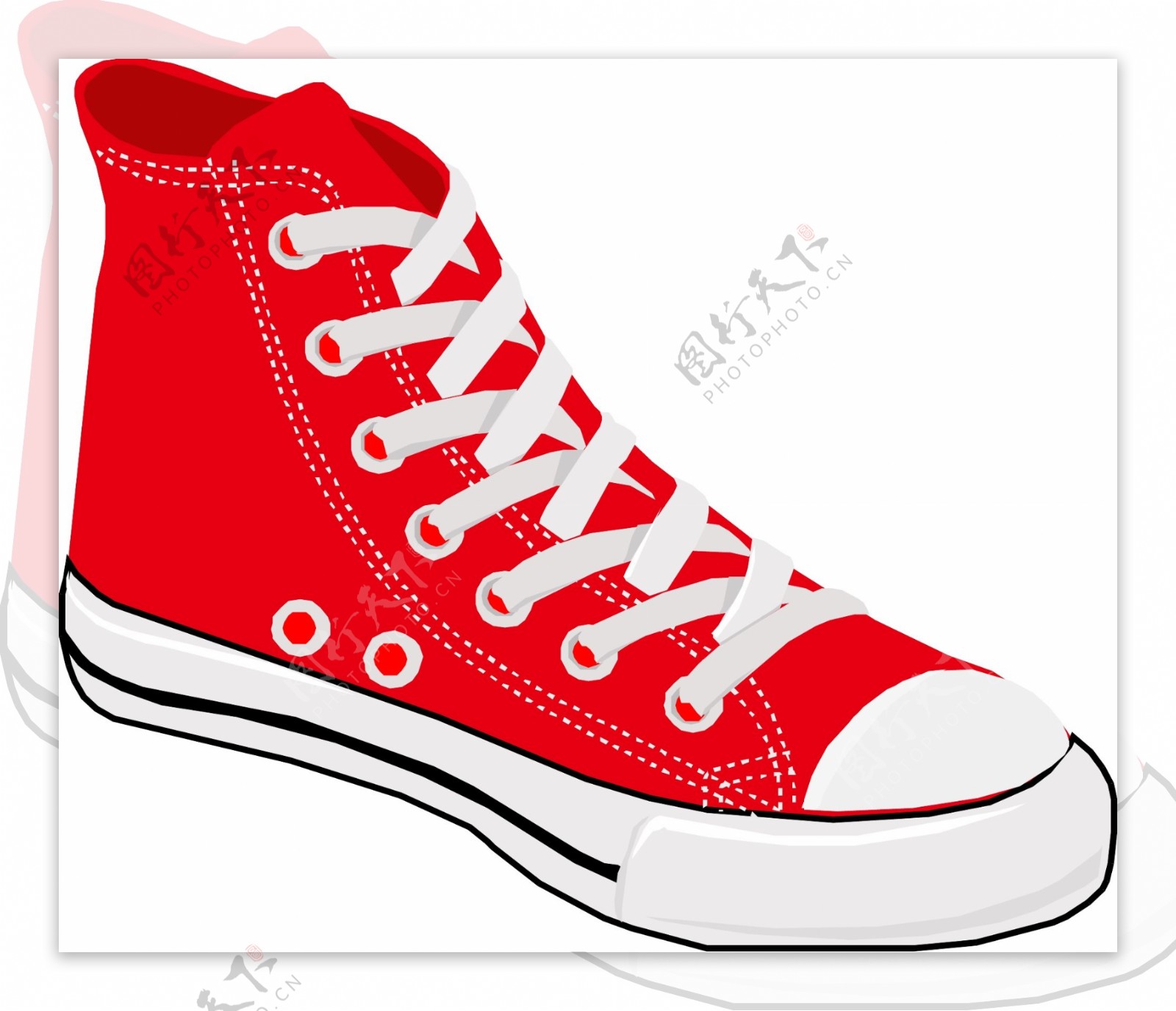 红色帆布鞋图片