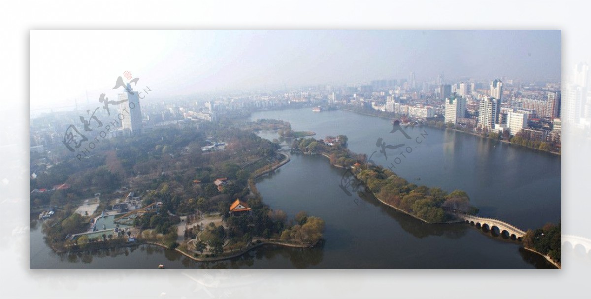 荆州中山公园鸟瞰图片