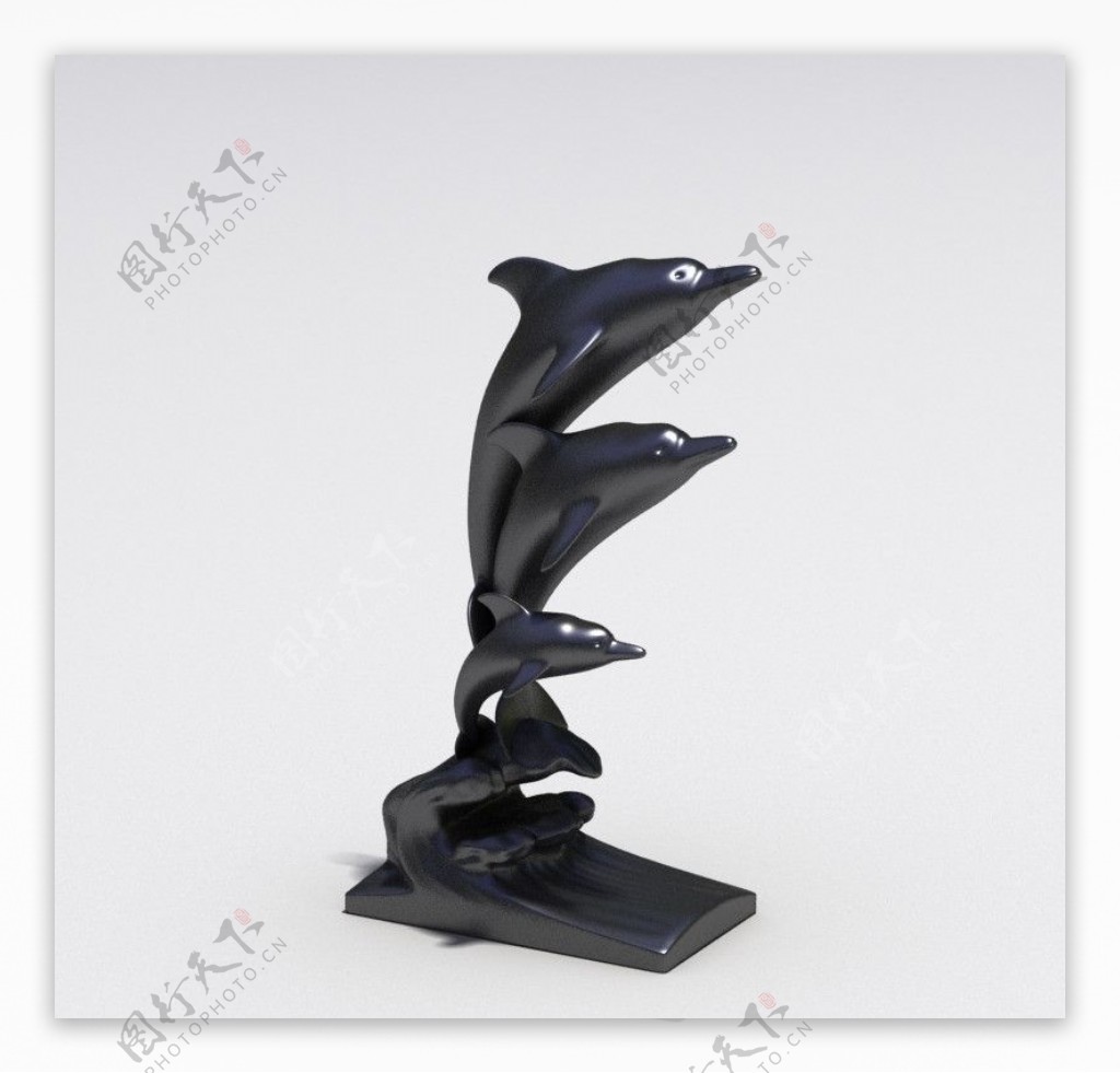 海豚雕塑模型图片