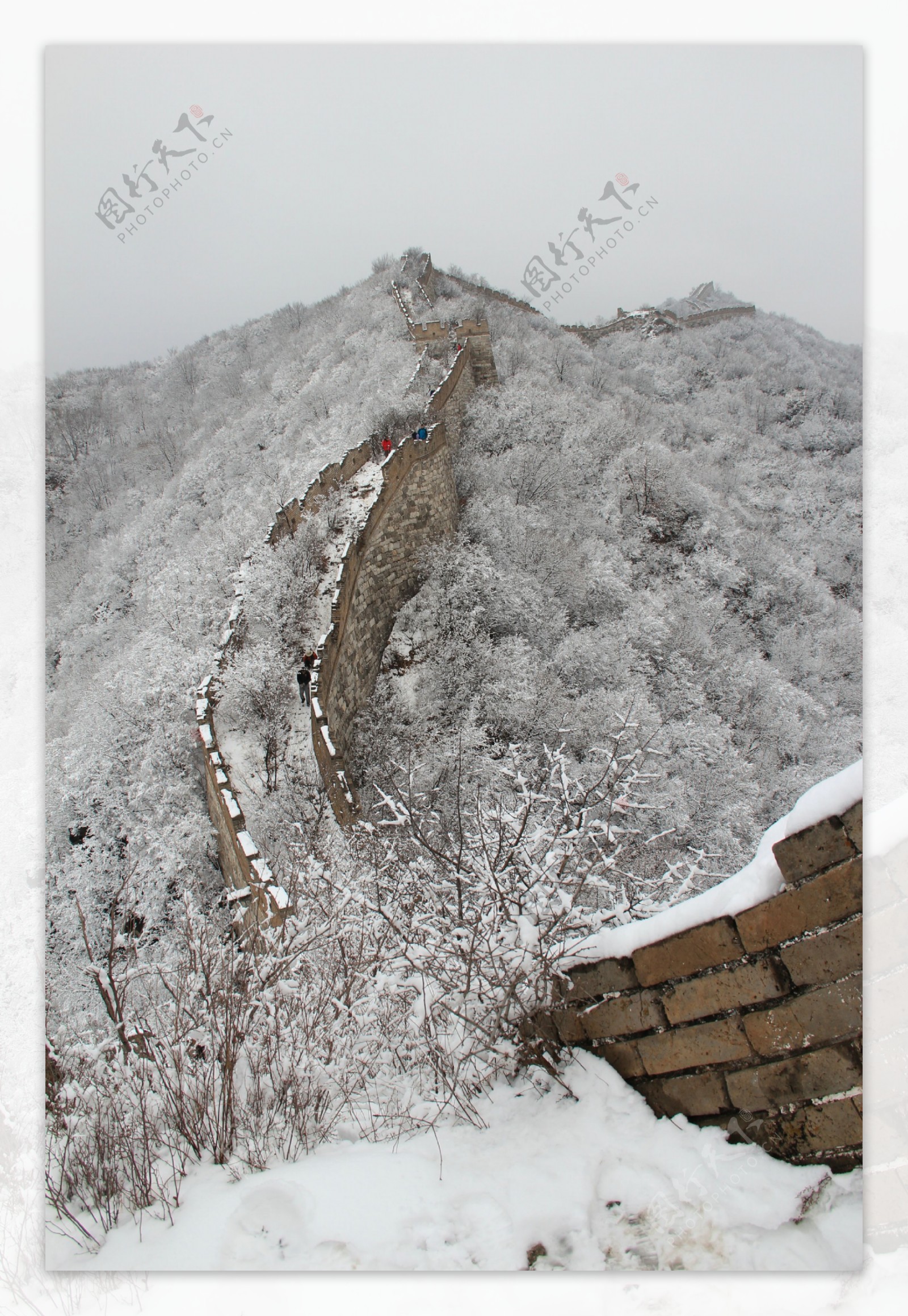 野长城雪景图片