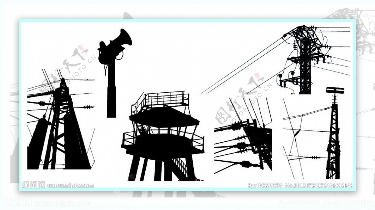 矢量电线电塔图片
