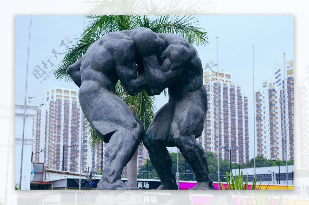 体育雕像拳击运动图片