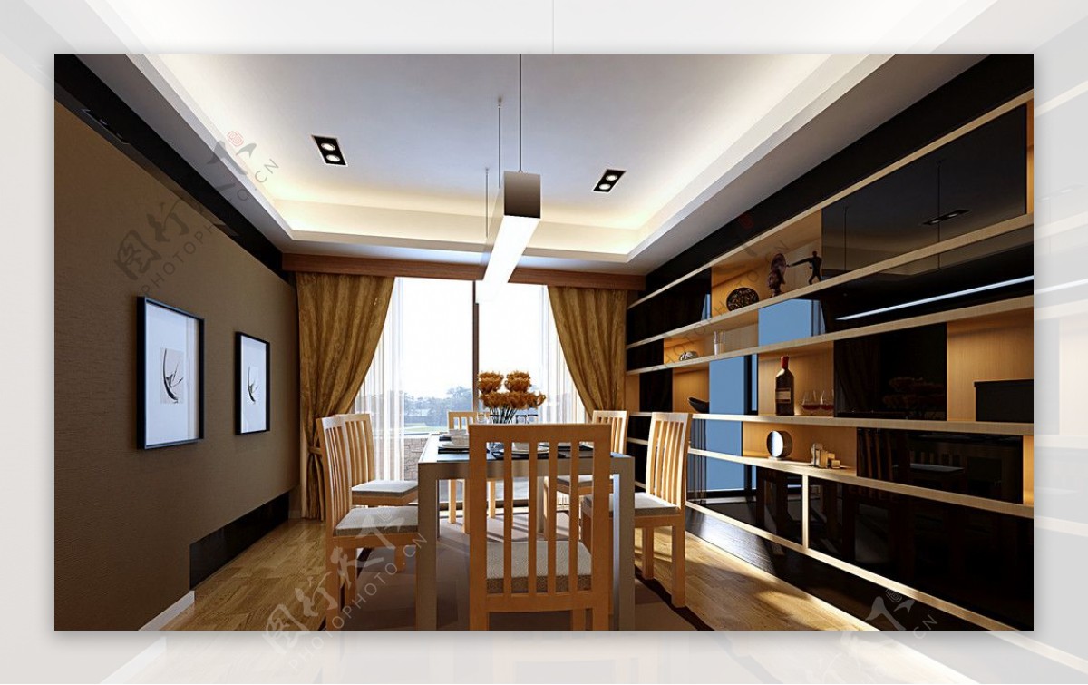 家装餐厅2包括模型材质灯光贴图max图片