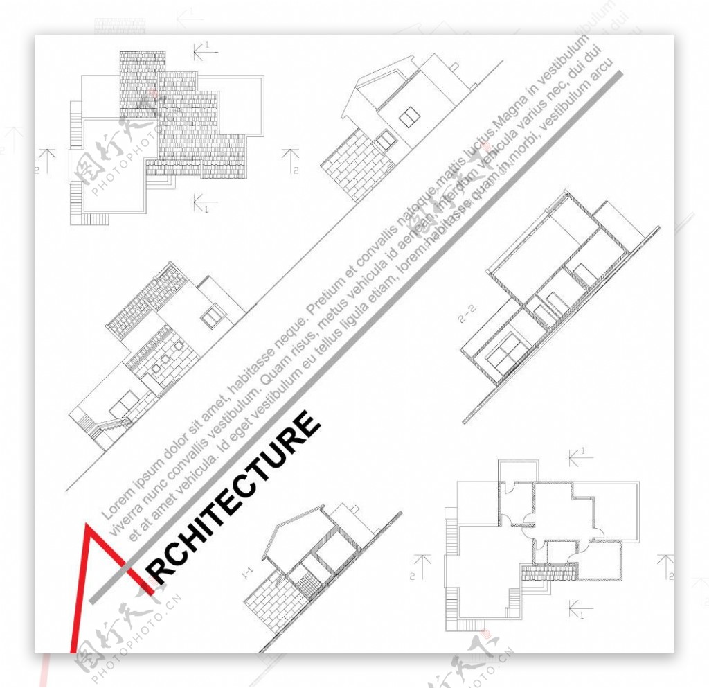 建筑工程图纸模型图图片