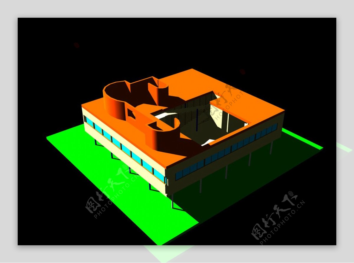 萨伏伊别墅CAD模型图片