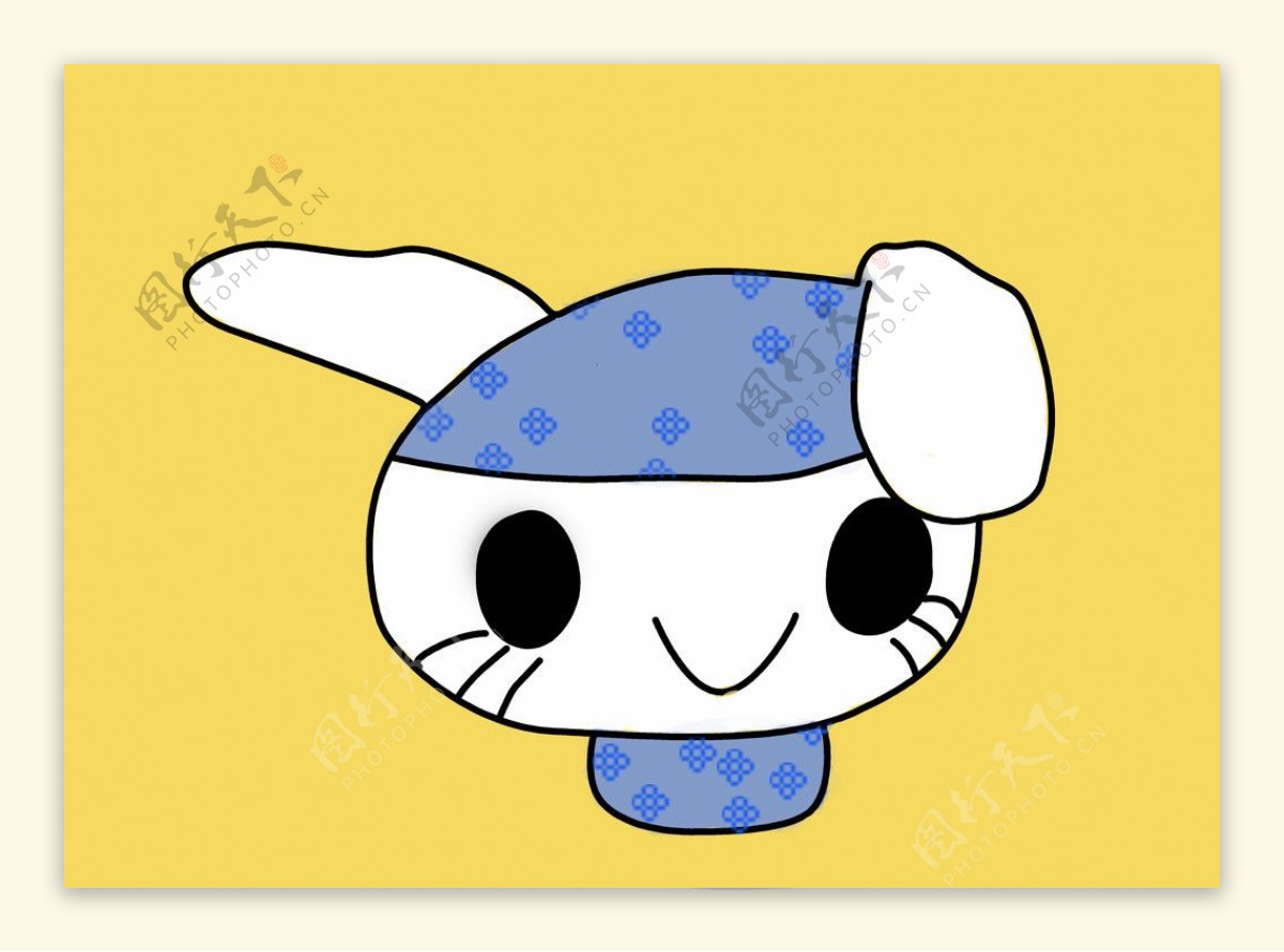 布偶兔子插画图片
