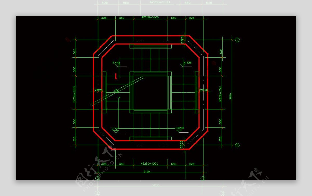 古建筑古塔CAD素材图片