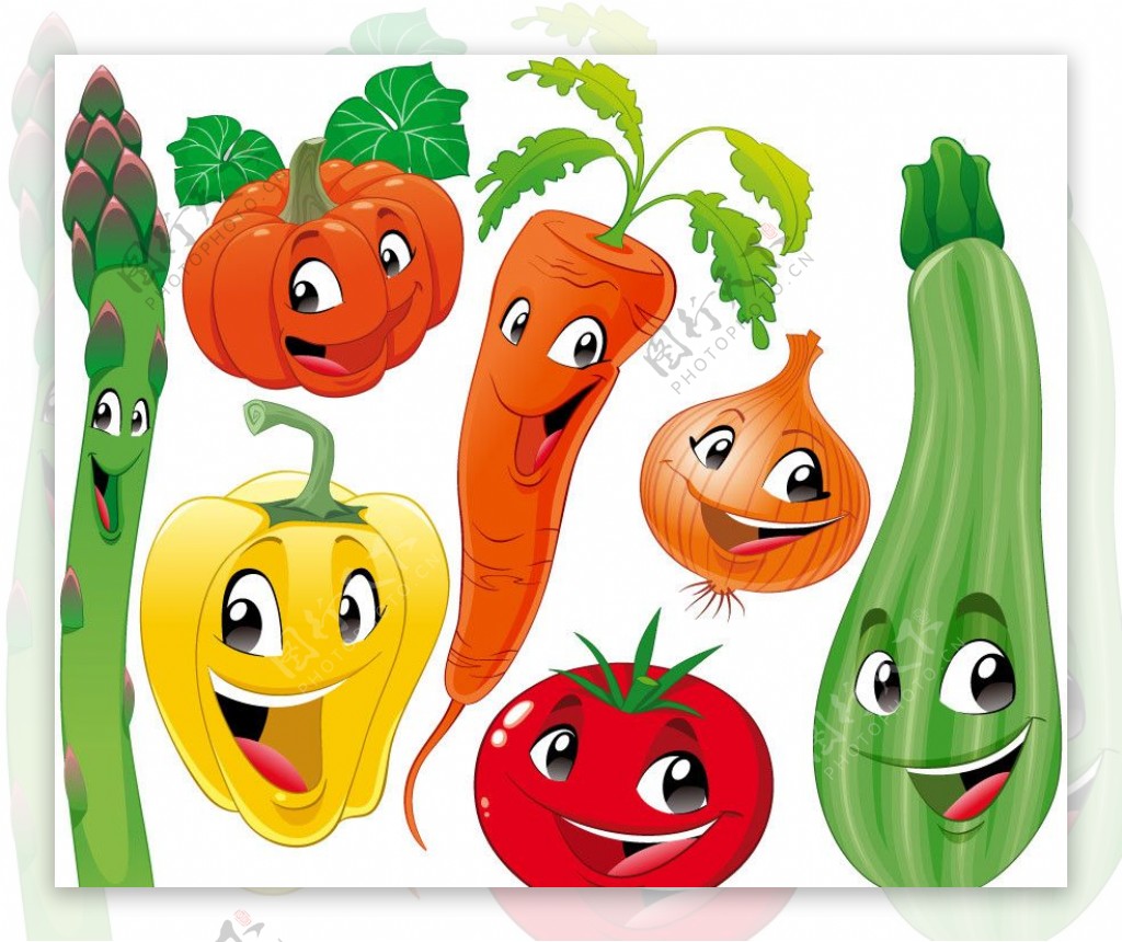 可爱蔬菜表情矢量图片素材-编号10034160-图行天下