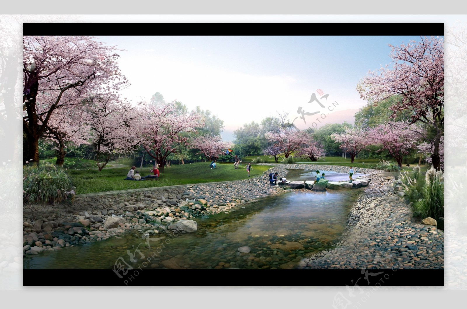 公园园林景观设计效果图PSD素材图片