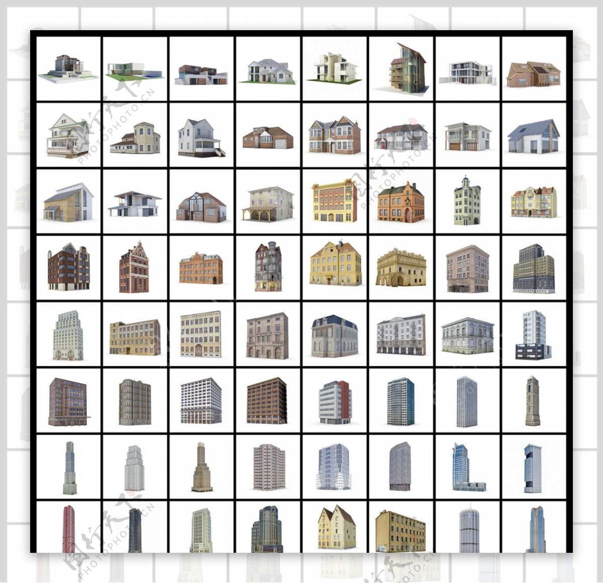 六十四款精品建筑模型图片