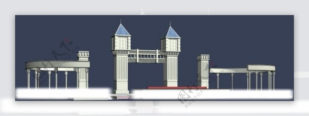 模型建筑MAX入口大门图片
