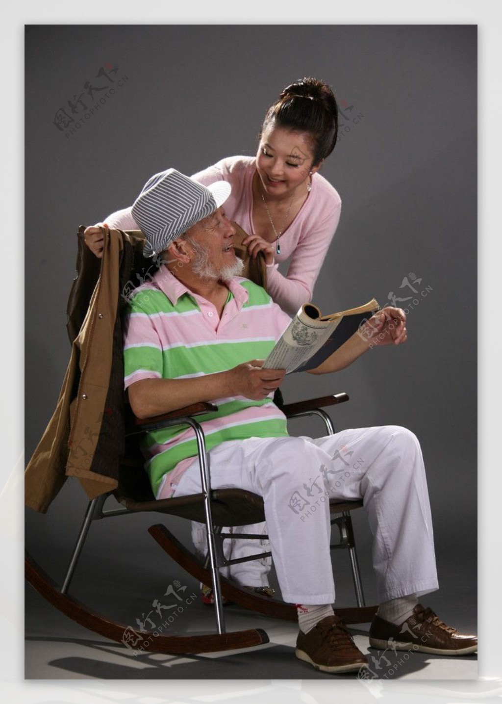 读书老人图片