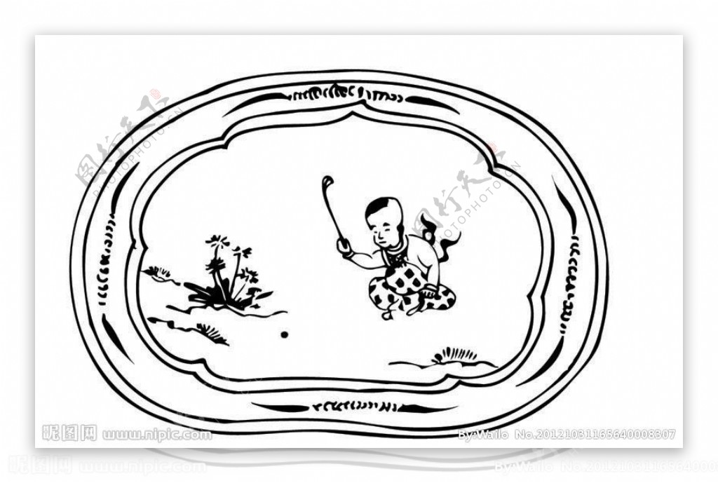 陶瓷花纹盘子图片