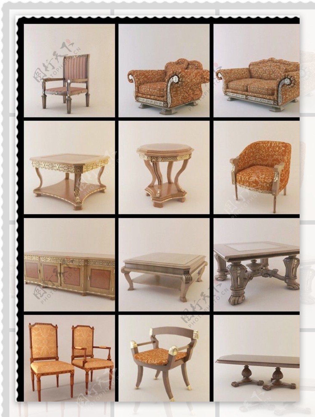 12个欧式家具模型图片