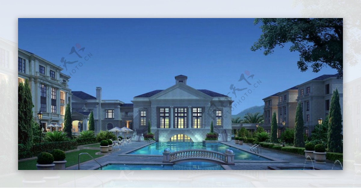 别墅游泳池景观设计图片