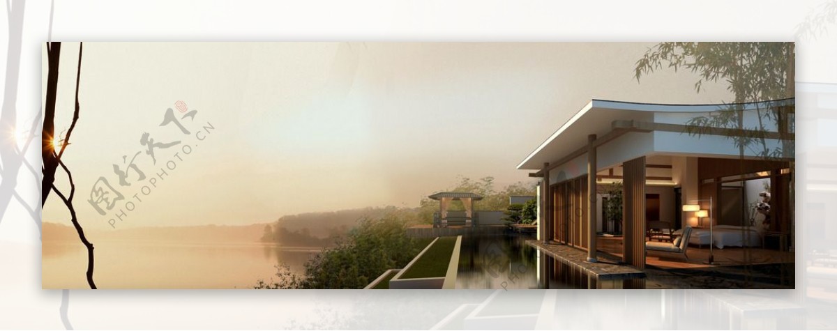 湖滨别墅环境设计图片