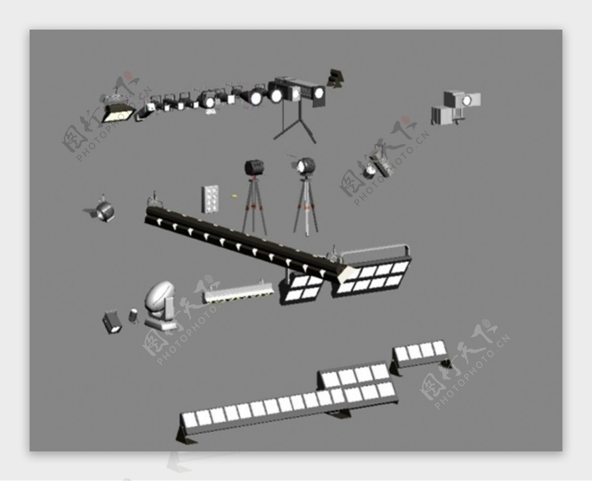 舞台各种灯具3D模型图片