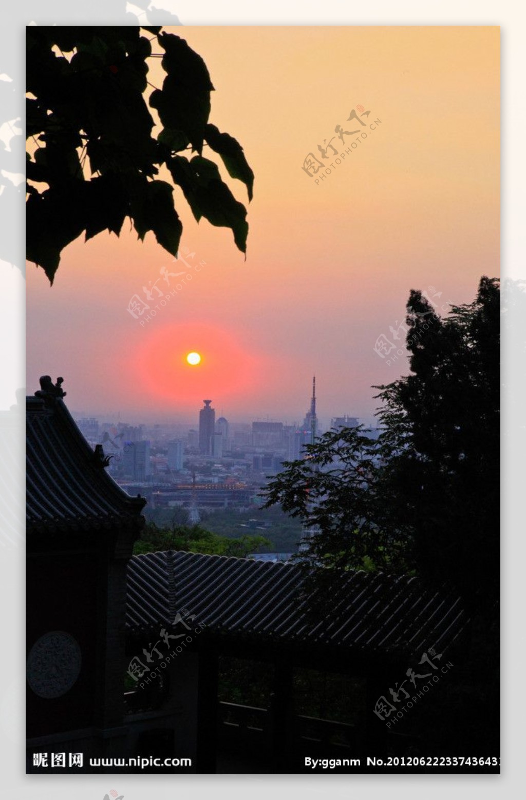 济南城市傍晚夕阳鸟瞰图图片