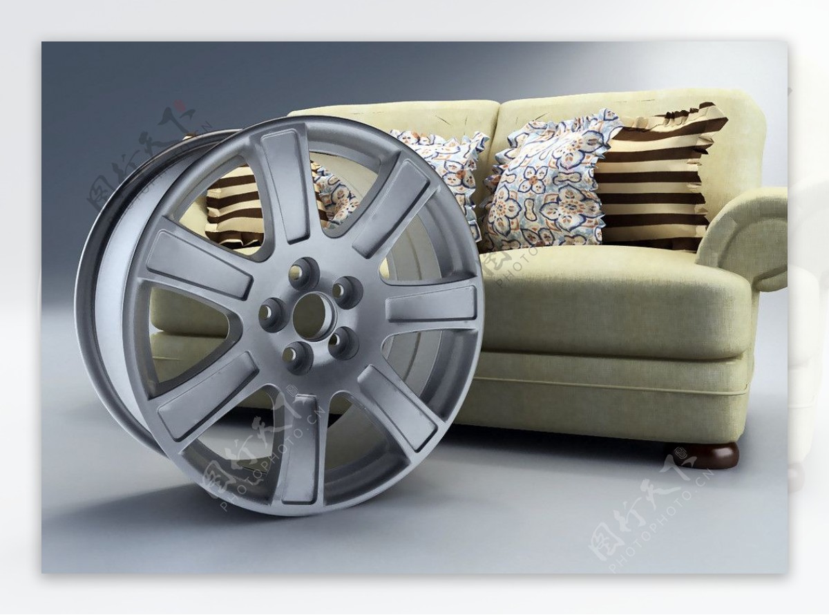 18寸铝轮毂三维设计图片