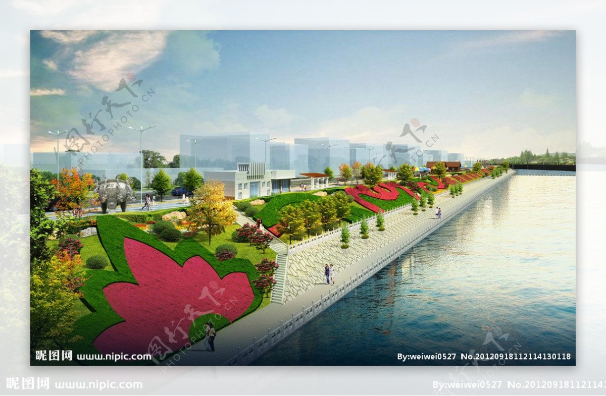 马莲河东滨河路景观工程效果图图片