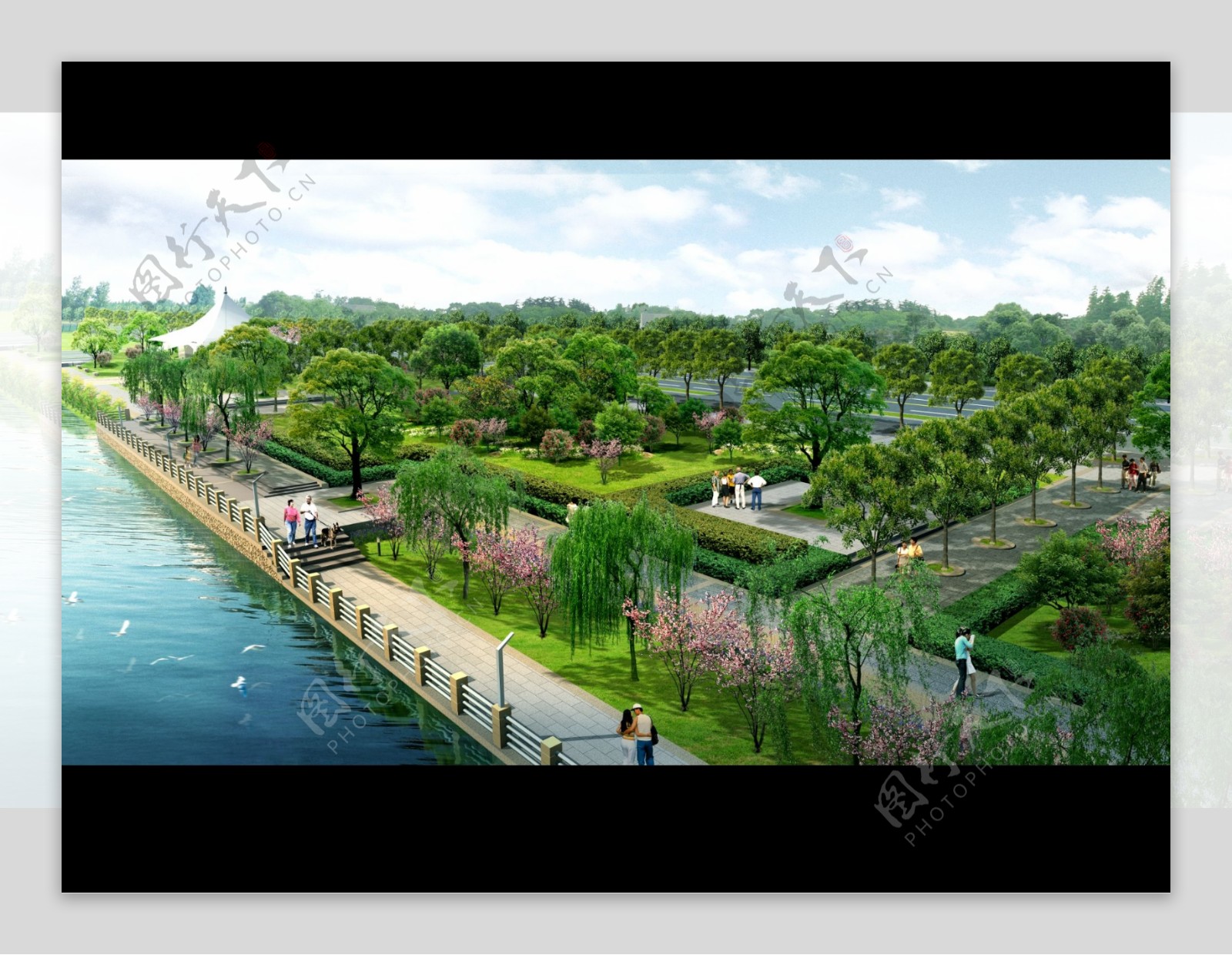 滨江公园景观效果图图片