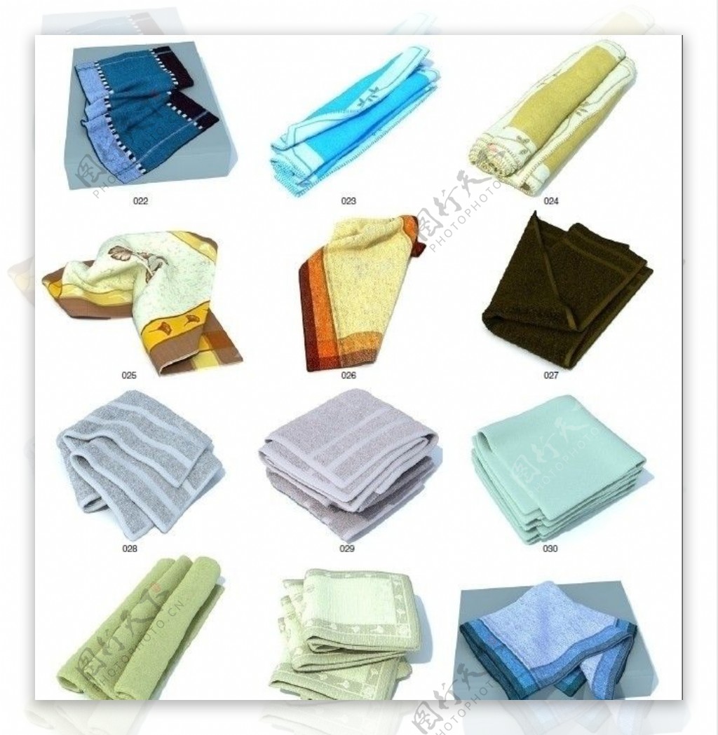 毛巾衣服窗帘模型图片