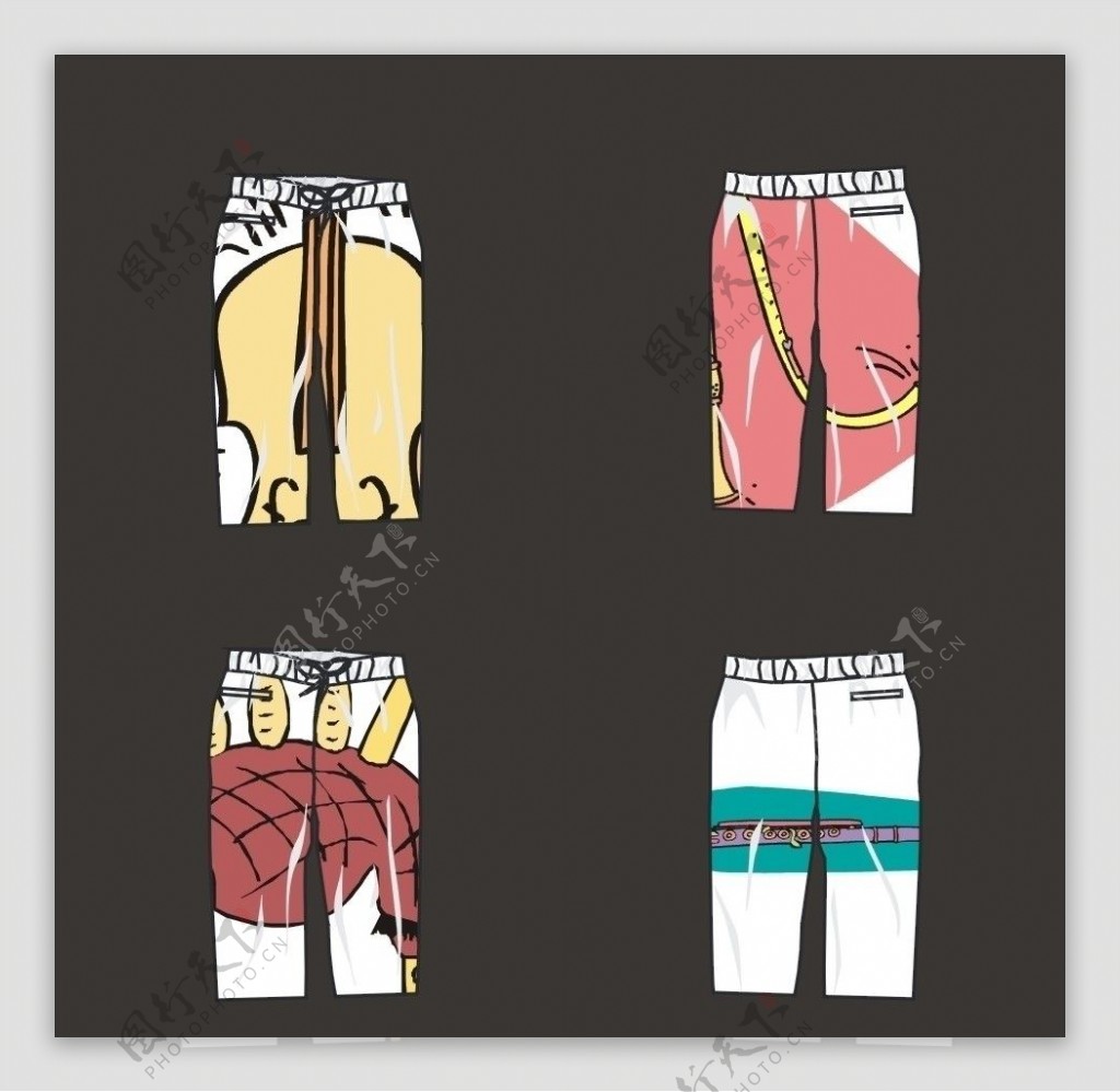 手绘女装短裤图片素材免费下载 - 觅知网