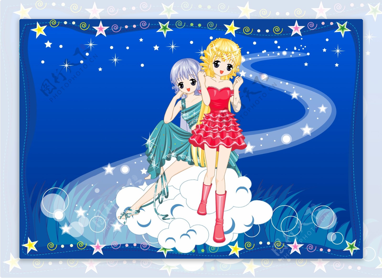 梦幻公主卡通十二生肖双子座图片