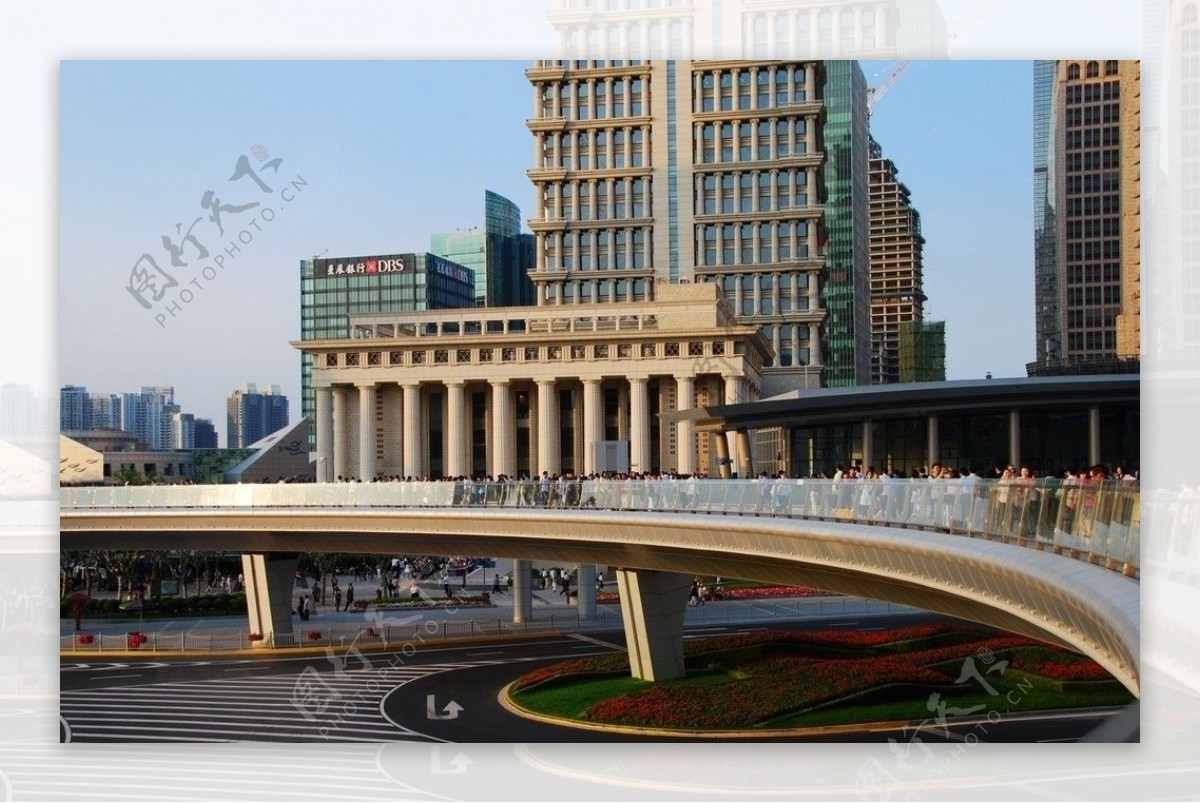 上海陆家嘴环圈人行天桥图片