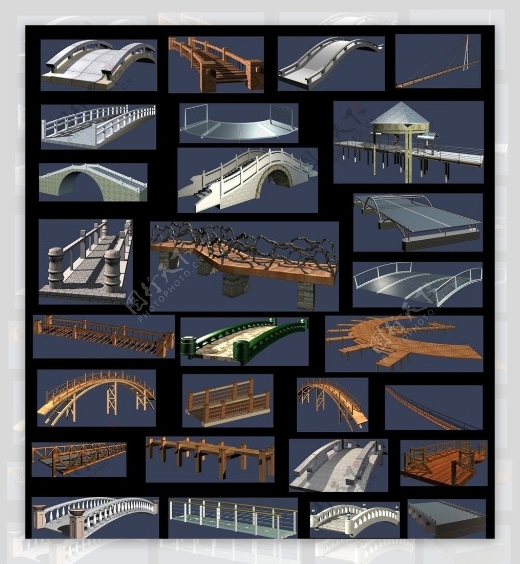 3dmax桥模型及图片