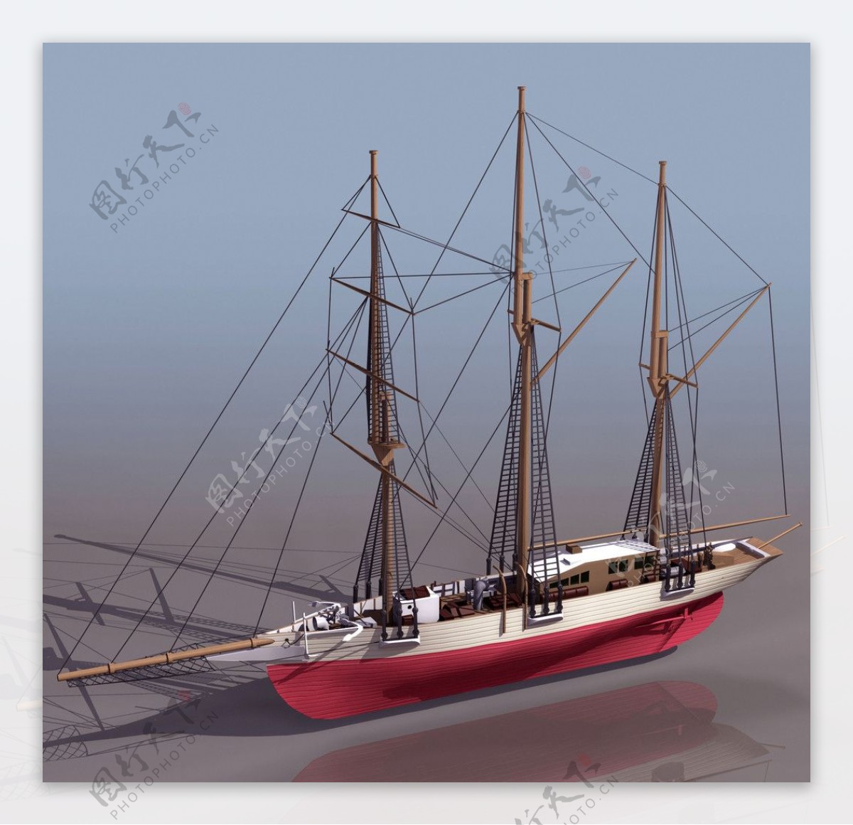 3D帆船模型素材图片