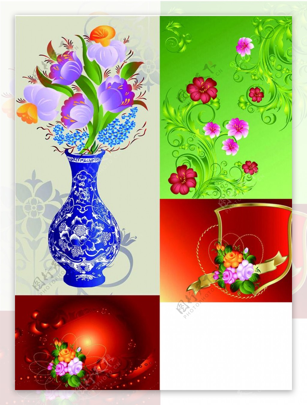 青花瓷花素材图片