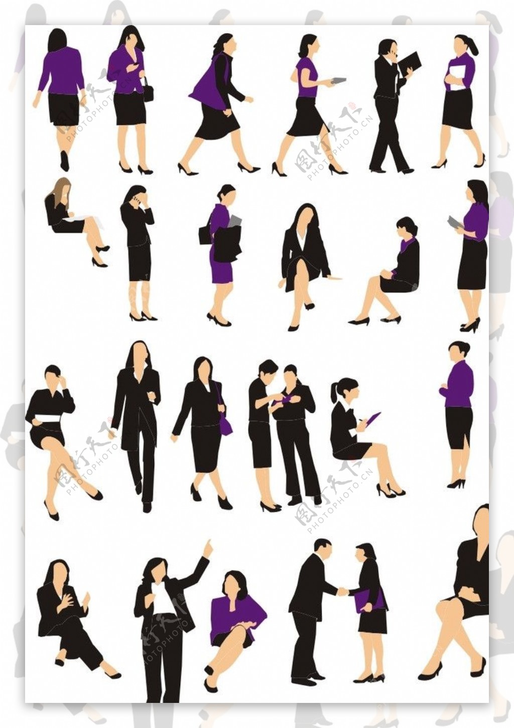 商务女性矢量图图片