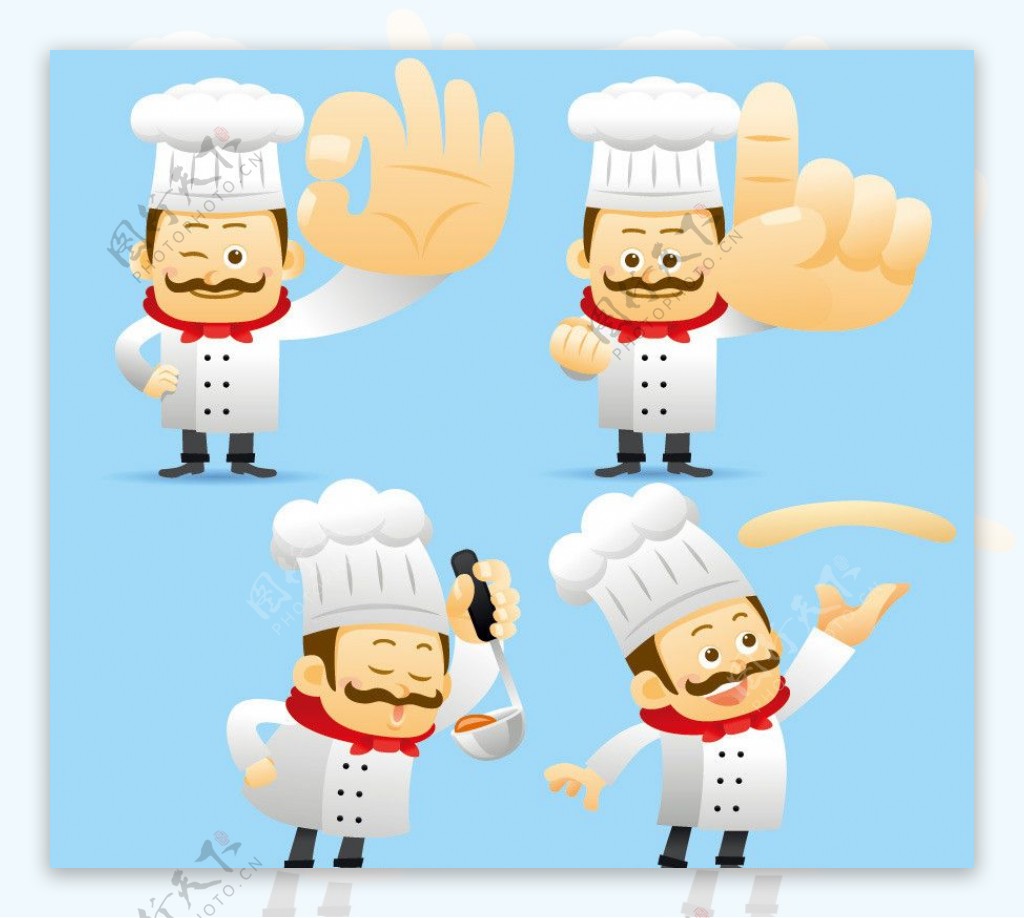 卡通厨师表情动作图片
