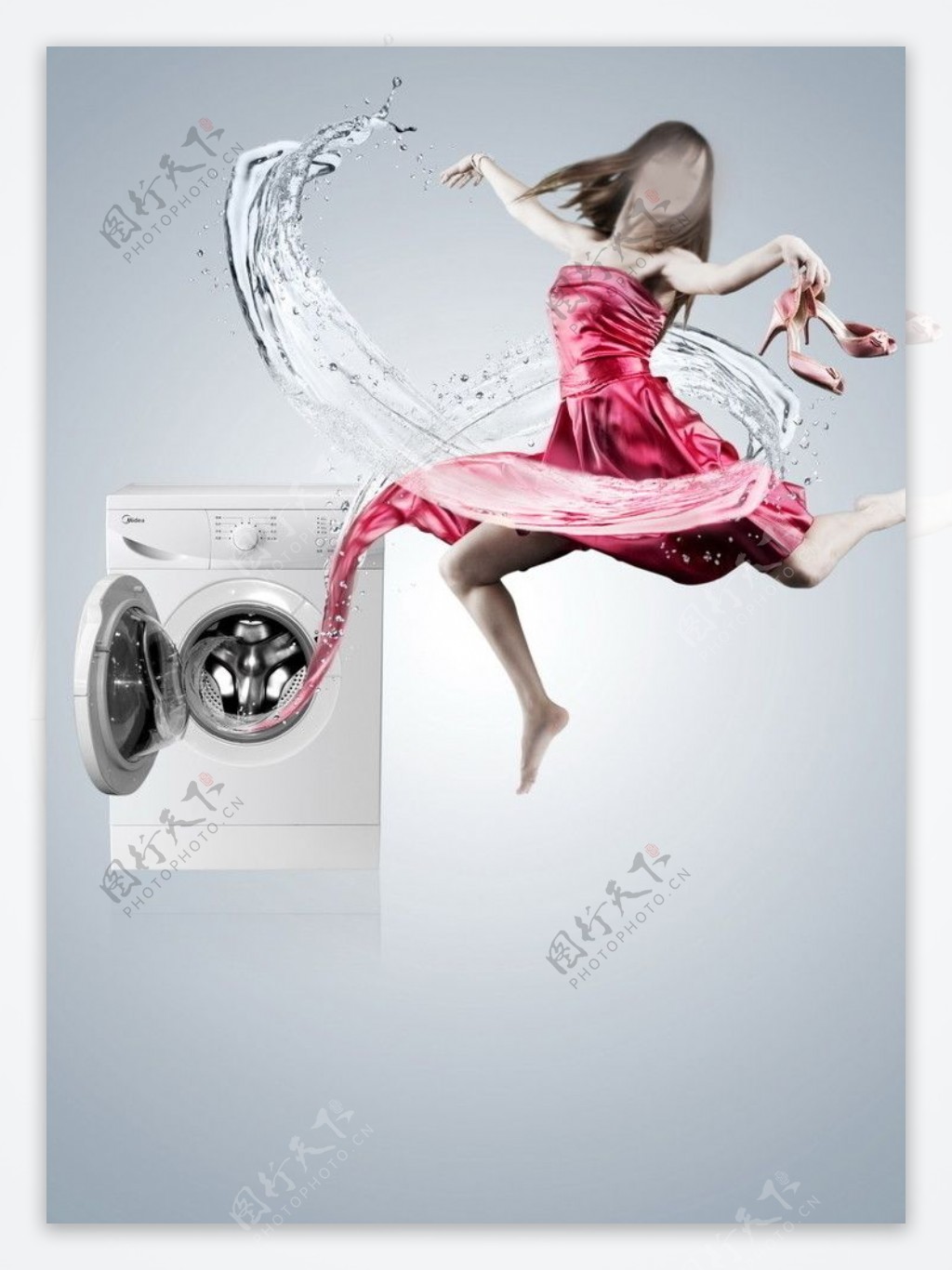 美的洗衣机海报设计图片
