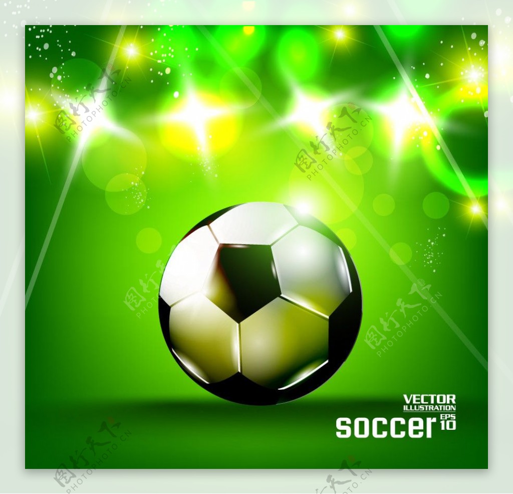 绿色动感光线足球背景图片
