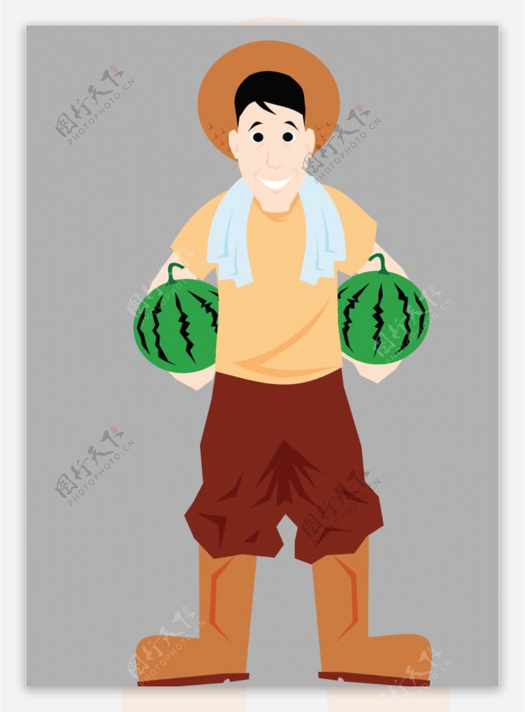卖西瓜的农夫图片
