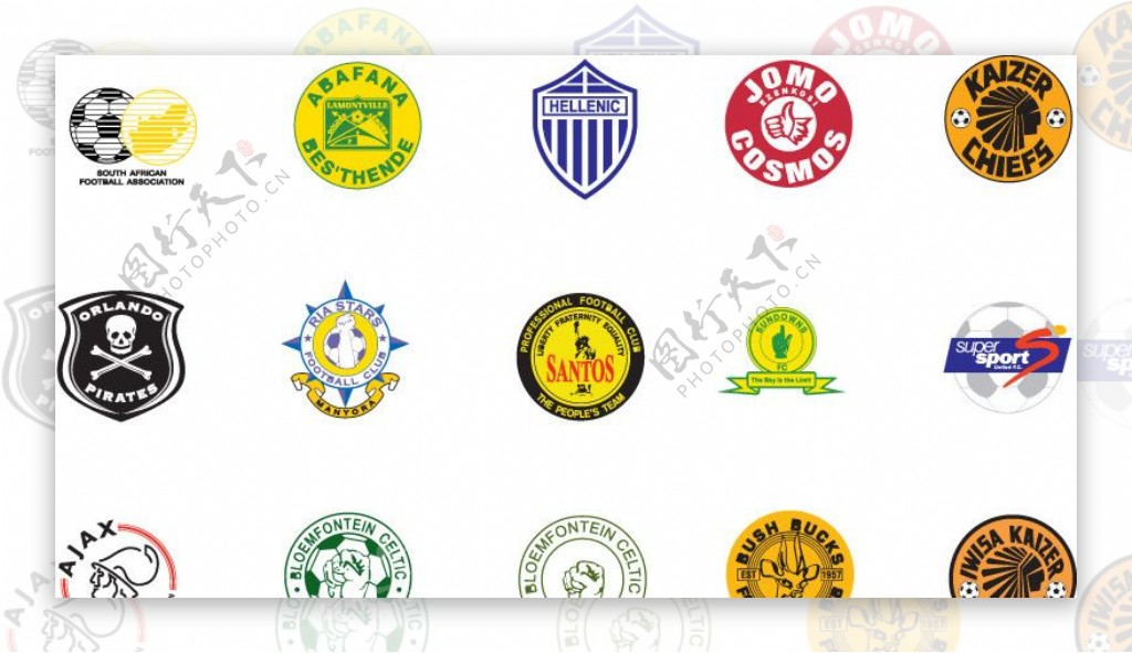 全球2487个足球俱乐部球队标志南非图片