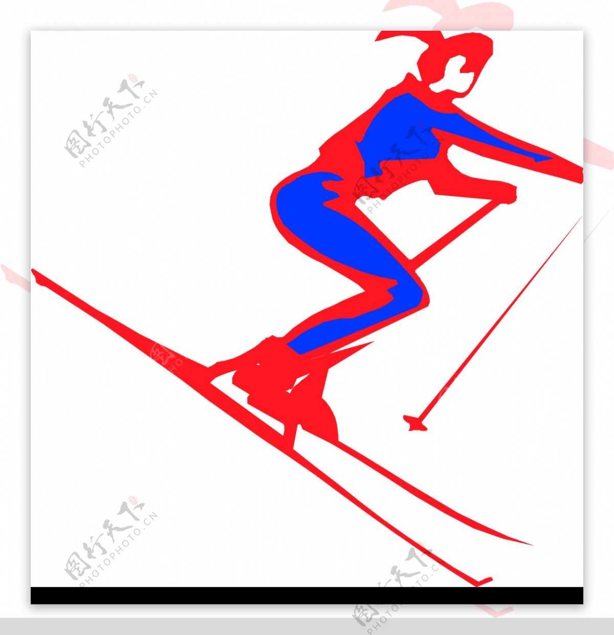 矢量滑雪人图片